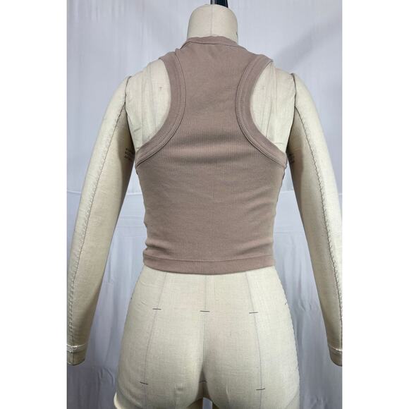 Tibi Ribbed T Cropped Tank Top Size M - Picture 3 of 4